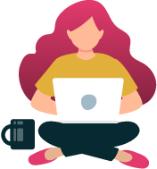 Girl using laptop