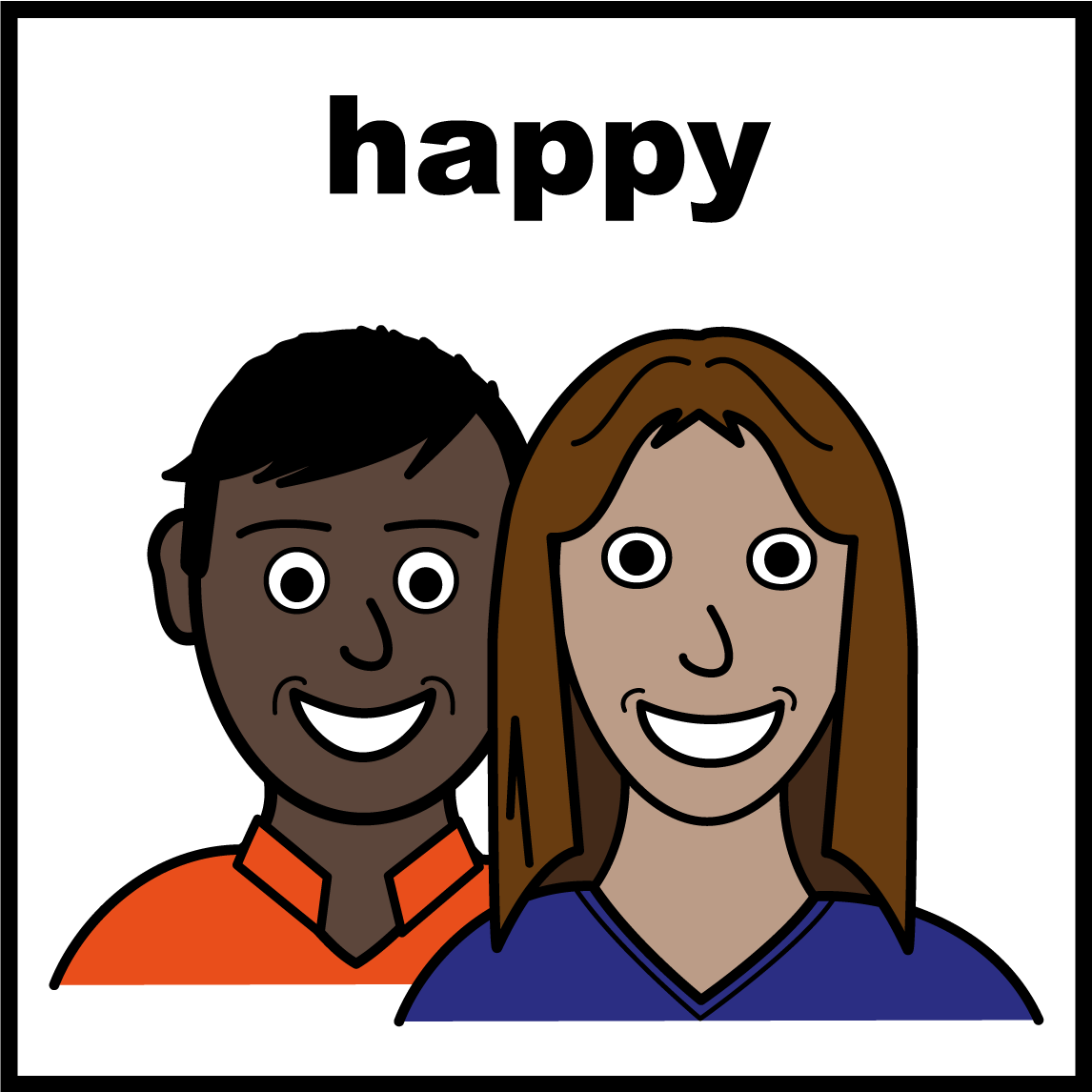Two people smiling