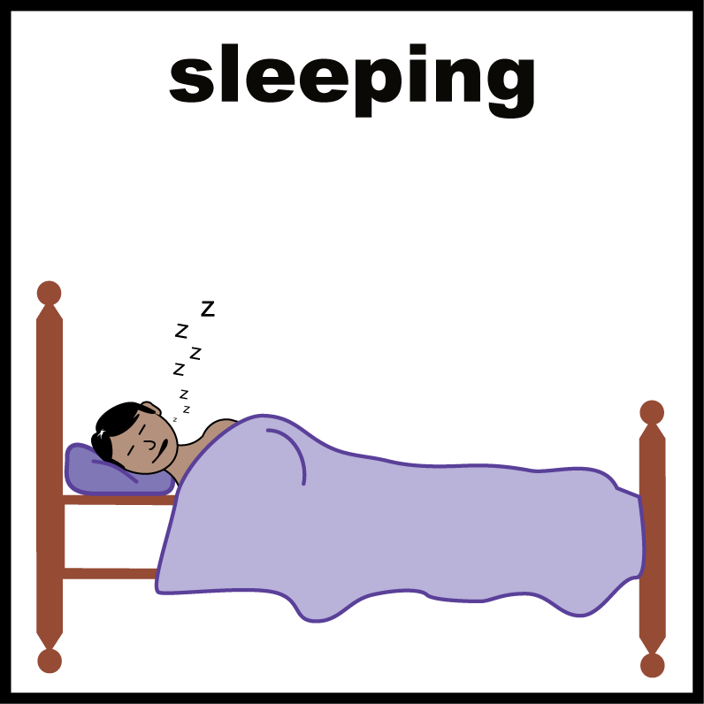 Person sleeping in a bed
