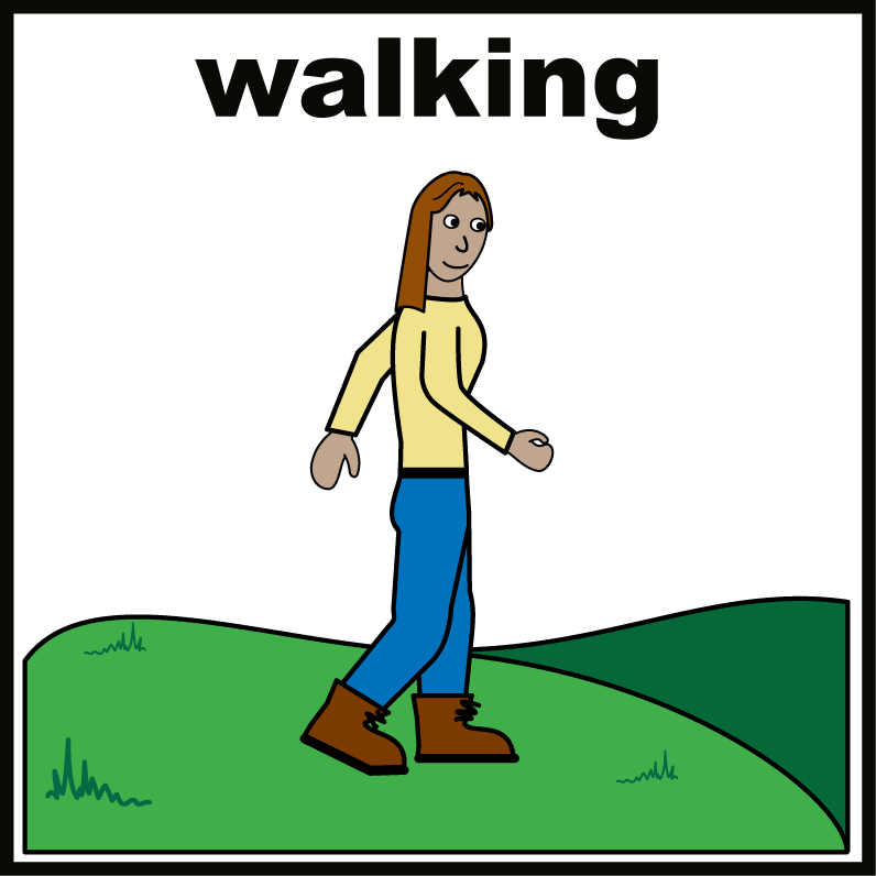 Person walking on grass